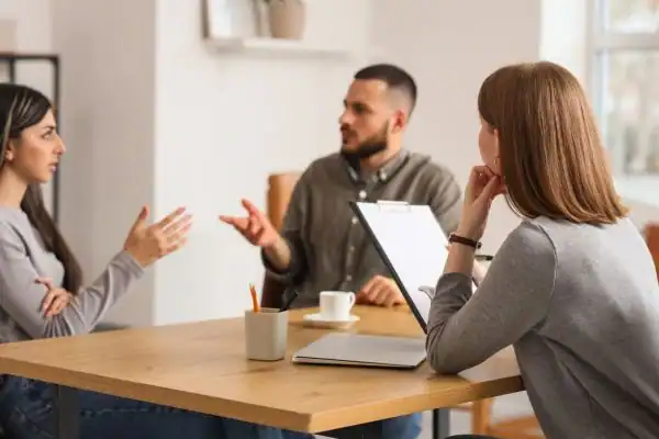 Image of couple access free mediation using family mediation voucher scheme Ealing